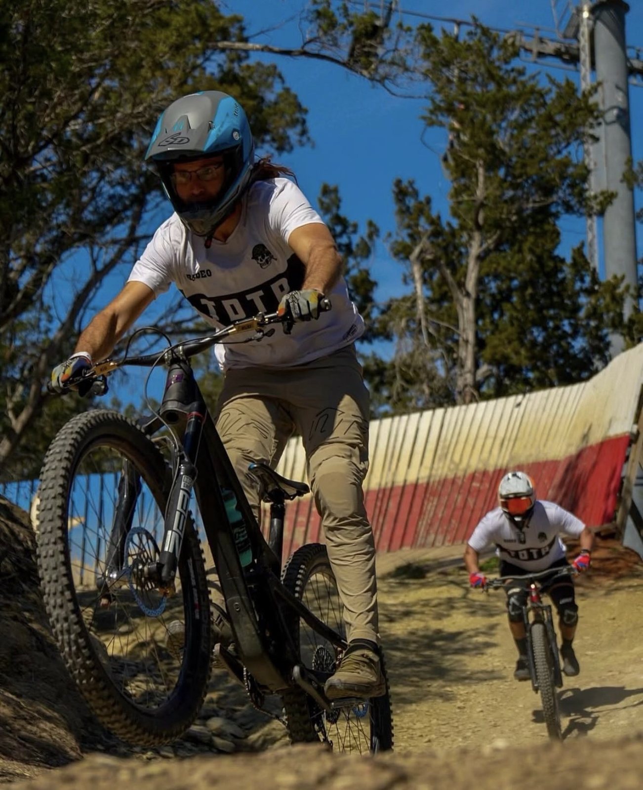 Riders on the trail at Spider Mountain Bike Park, Burnet, Texas