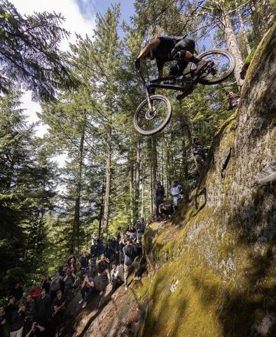 Big drop at Whistler Bike Park