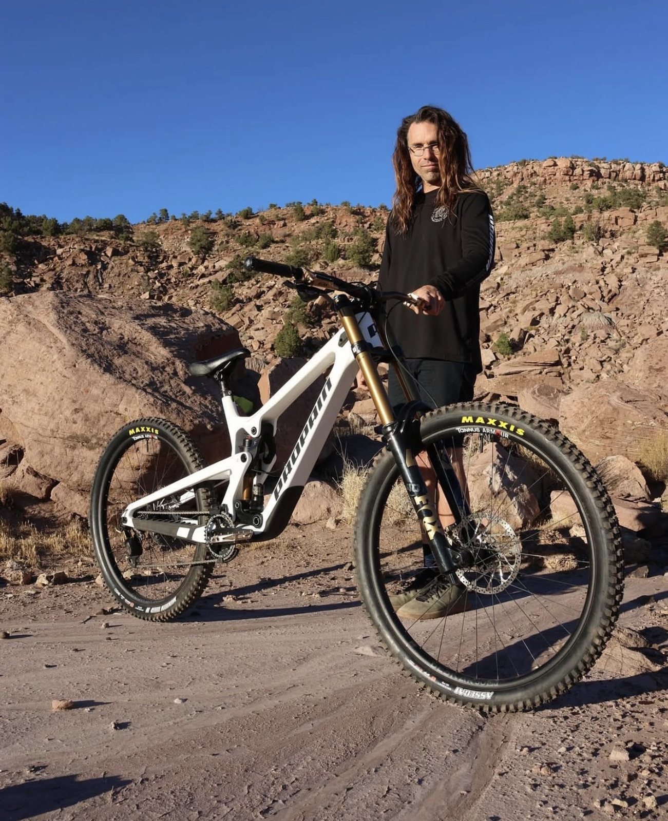 Ryan Rodriguez with Propain bike in Southern Utah